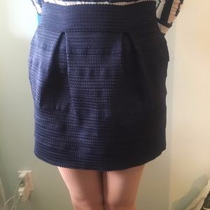Blue Pleated "Stiff" Skirt